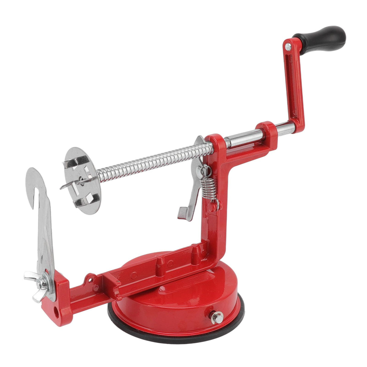 Potato Spiral Cutter Multifunctional Manual Rotating Stainless Steel Blade Rust Resistant Red Twisted Spiral Potato Peeler