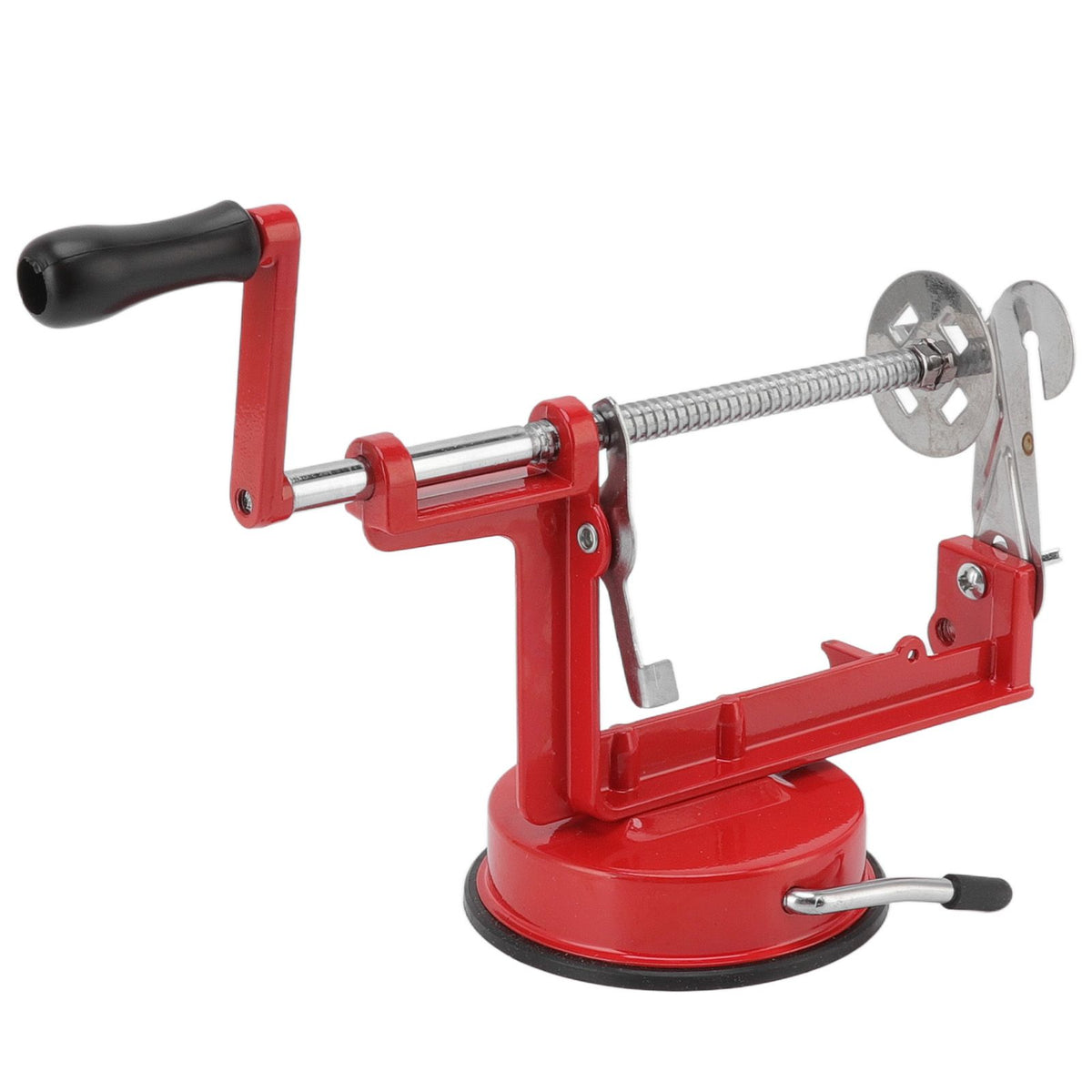 Potato Spiral Cutter Multifunctional Manual Rotating Stainless Steel Blade Rust Resistant Red Twisted Spiral Potato Peeler