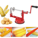 Potato Spiral Cutter Multifunctional Manual Rotating Stainless Steel Blade Rust Resistant Red Twisted Spiral Potato Peeler - Extra Image