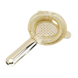 Cocktail Strainer Anti Rust Efficient Filtering 304 Stainless Steel Strainer Bar Tool for Home Mini Bars Clubs Restaurants Gold - Front View