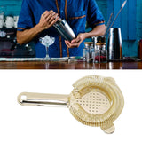 Cocktail Strainer Anti Rust Efficient Filtering 304 Stainless Steel Strainer Bar Tool for Home Mini Bars Clubs Restaurants Gold