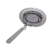 Bar Strainer Fine Filtering Professional Stainless Steel Cocktail Strainer for Bartending Restaurant Party Black Plated - Front View