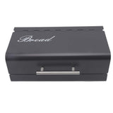 Bread Bin Large Capacity Save Countertop Space Bread Storage Container with Clamshell Door for Home Kitchen Office Dark Grey - Front View