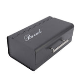 Bread Bin Large Capacity Save Countertop Space Bread Storage Container with Clamshell Door for Home Kitchen Office Dark Grey - Side View