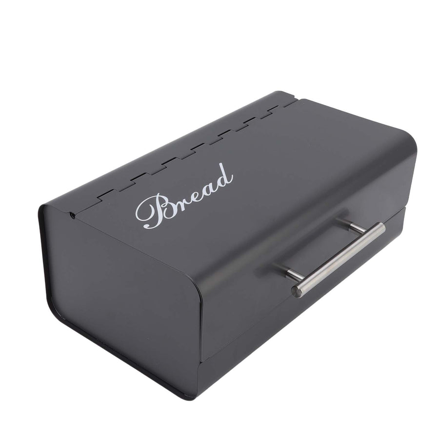 Bread Bin Large Capacity Save Countertop Space Bread Storage Container with Clamshell Door for Home Kitchen Office Dark Grey