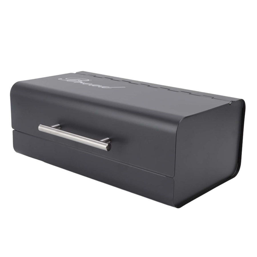 Bread Bin Large Capacity Save Countertop Space Bread Storage Container with Clamshell Door for Home Kitchen Office Dark Grey