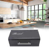 Bread Bin Large Capacity Save Countertop Space Bread Storage Container with Clamshell Door for Home Kitchen Office Dark Grey - Extra Image
