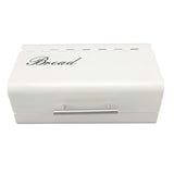 Bread Bin Large Capacity Save Countertop Space Bread Storage Container with Clamshell Door for Home Kitchen Office White - Side View