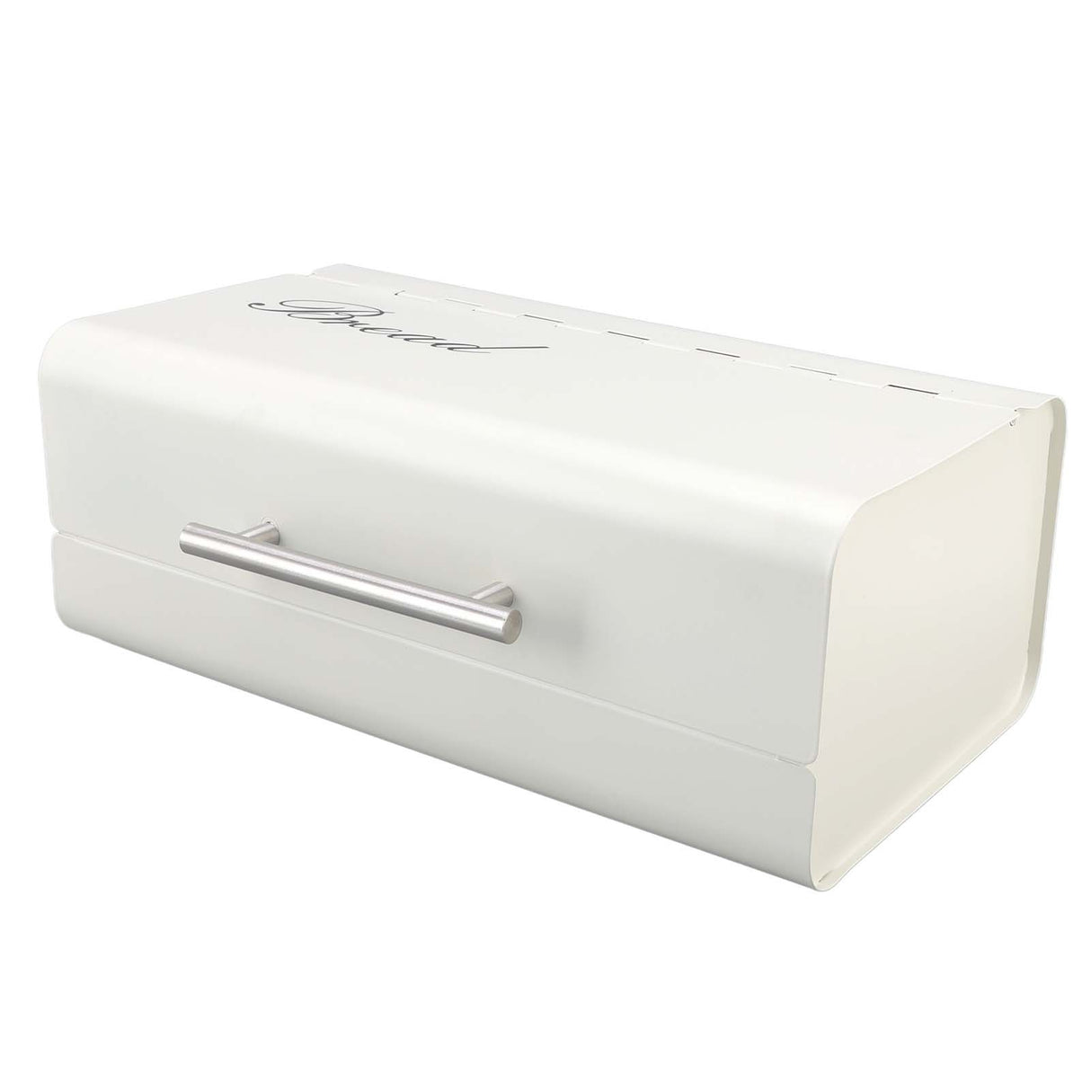 Bread Bin Large Capacity Save Countertop Space Bread Storage Container with Clamshell Door for Home Kitchen Office White