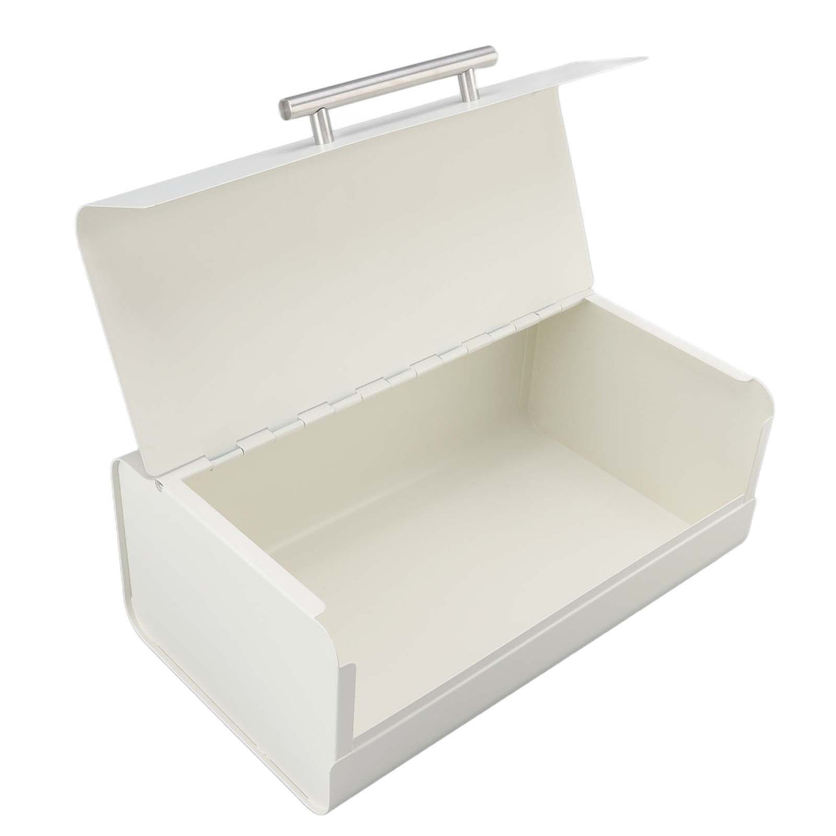 Bread Bin Large Capacity Save Countertop Space Bread Storage Container with Clamshell Door for Home Kitchen Office White