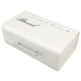 Bread Bin Large Capacity Save Countertop Space Bread Storage Container with Clamshell Door for Home Kitchen Office White - Close-Up Angle