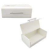 Bread Bin Large Capacity Save Countertop Space Bread Storage Container with Clamshell Door for Home Kitchen Office White