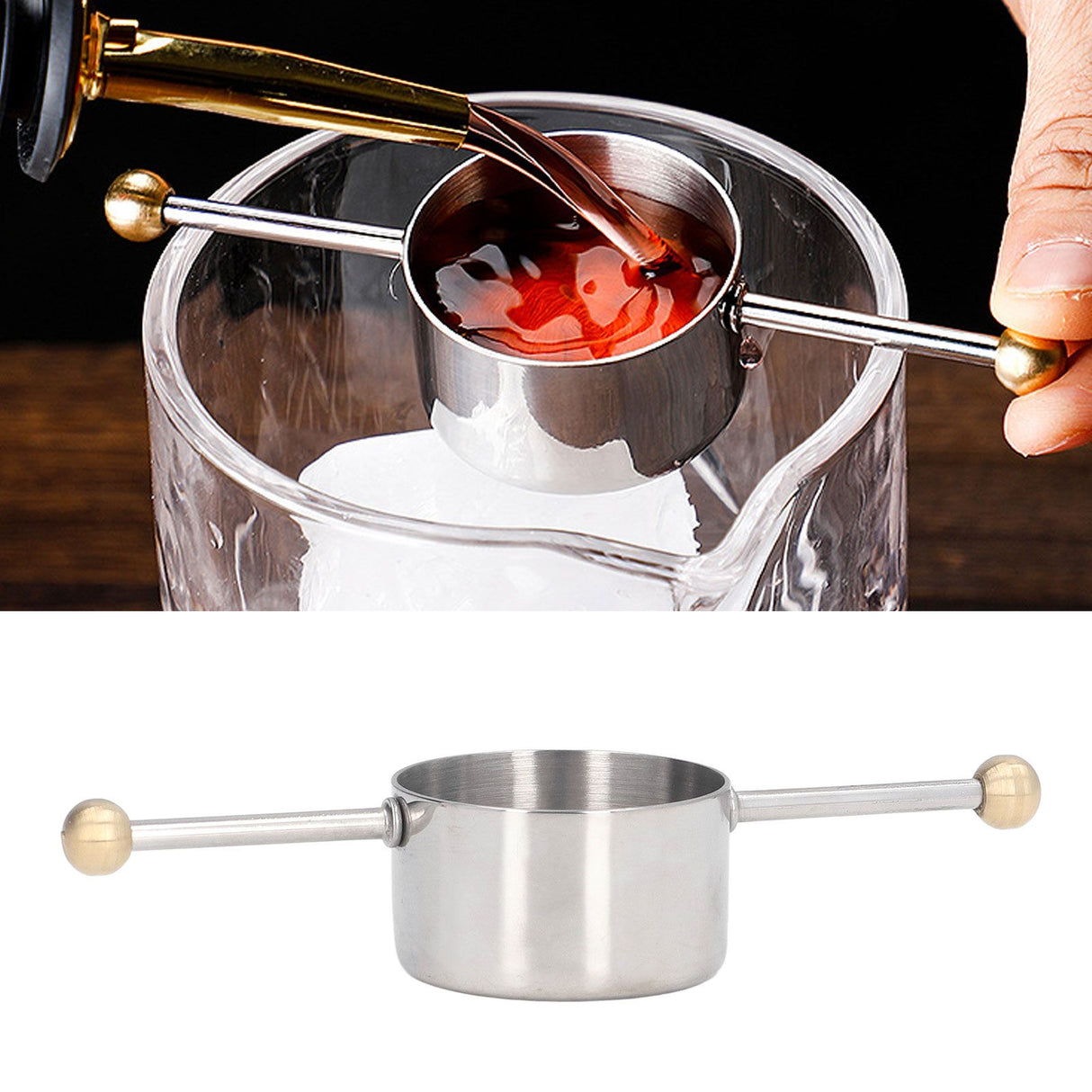 Stainless Steel Measuring Cup Multipurpose Double Ball Bartending Measuring Cup for Home Bar