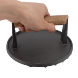 Cast Iron Grill Press Round Heavy Duty 3 Lbs Prevent Scalding Burger Press with Handle for Kitchen