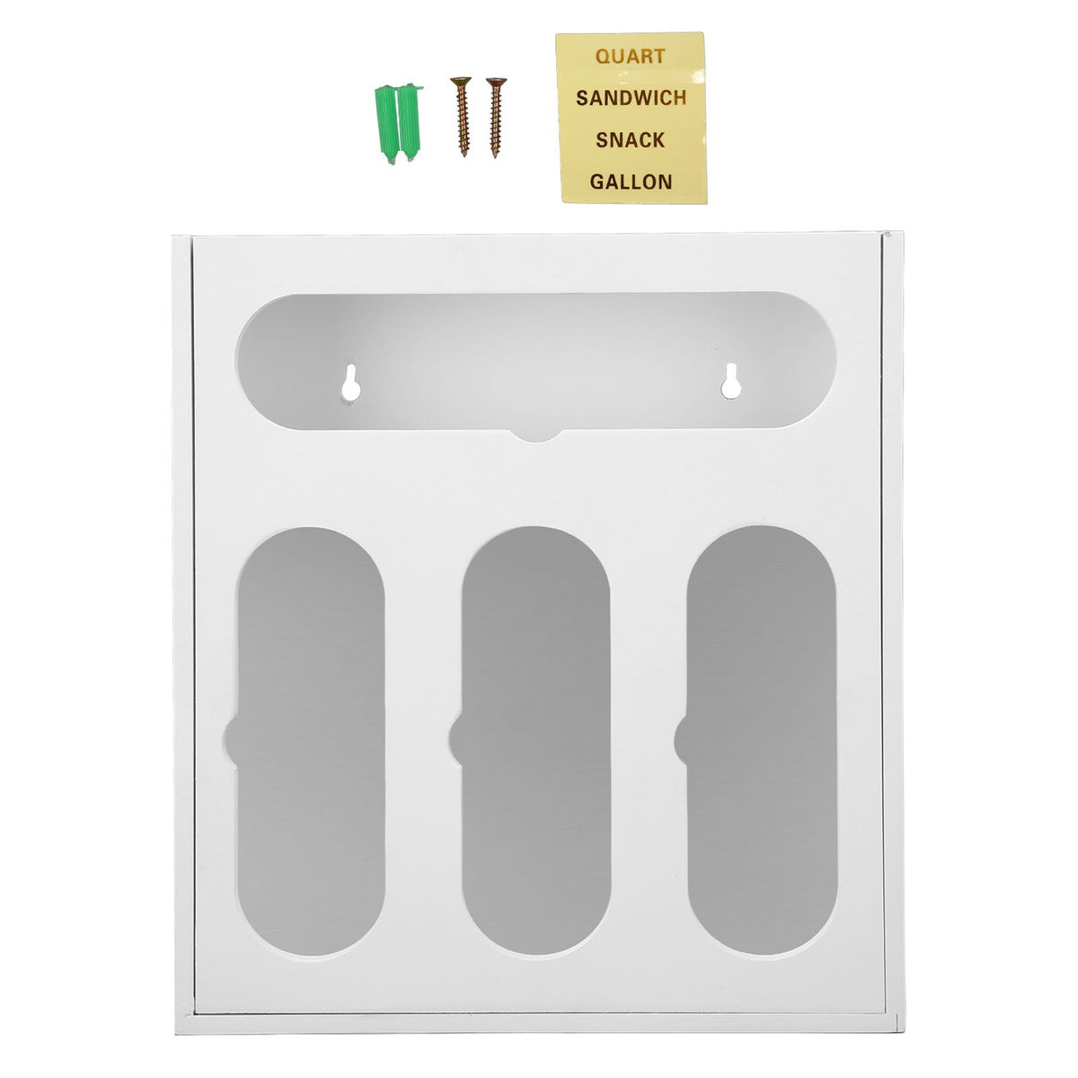 Food Storage Bag Container Bamboo Polished Finish Drawer Design Food Bag Storage Box for Kitchen Home White