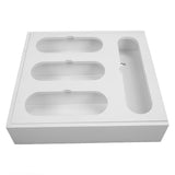 Food Storage Bag Container Bamboo Polished Finish Drawer Design Food Bag Storage Box for Kitchen Home White - 45-Degree Angle