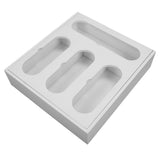 Food Storage Bag Container Bamboo Polished Finish Drawer Design Food Bag Storage Box for Kitchen Home White
