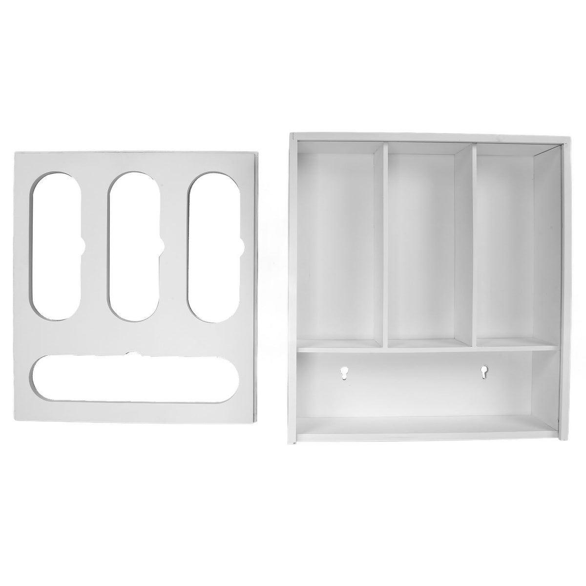 Food Storage Bag Container Bamboo Polished Finish Drawer Design Food Bag Storage Box for Kitchen Home White