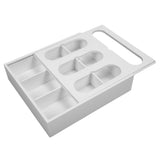 Food Storage Bag Container Bamboo Polished Finish Drawer Design Food Bag Storage Box for Kitchen Home White