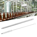 Beer Bottle Filler Set 304 Stainless Steel Spring Loaded Bottle Filler with Cleaning Brush for Home Brewing