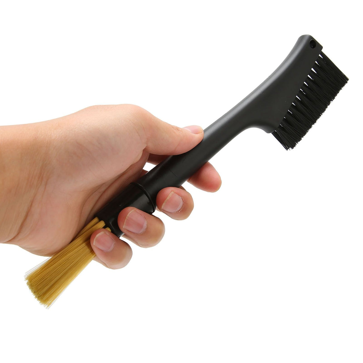 Coffee Brush Both Ends Removable Bottom Hanging Hole Design Round Handle Soft Elongated Brush Cleaner for Cafe