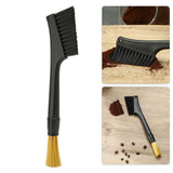 Coffee Brush Both Ends Removable Bottom Hanging Hole Design Round Handle Soft Elongated Brush Cleaner for Cafe