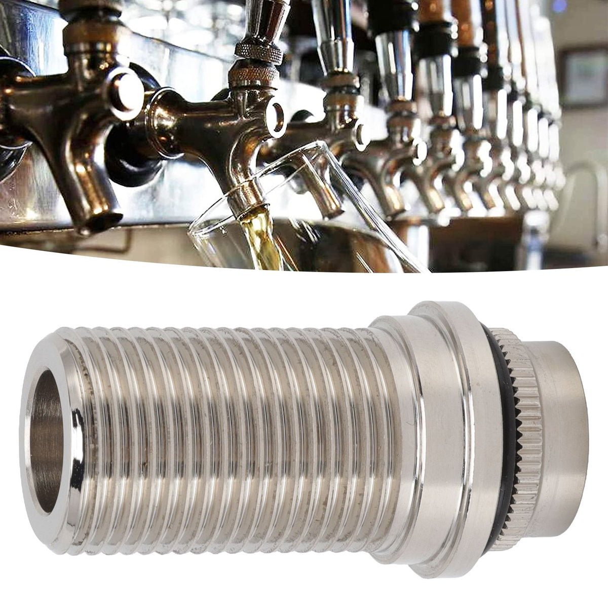 55mm Beer Tap Locking Flange G5/8 Draft Beer Flange Rod for Adjustable Keg Beer Dispenser Home Brewing