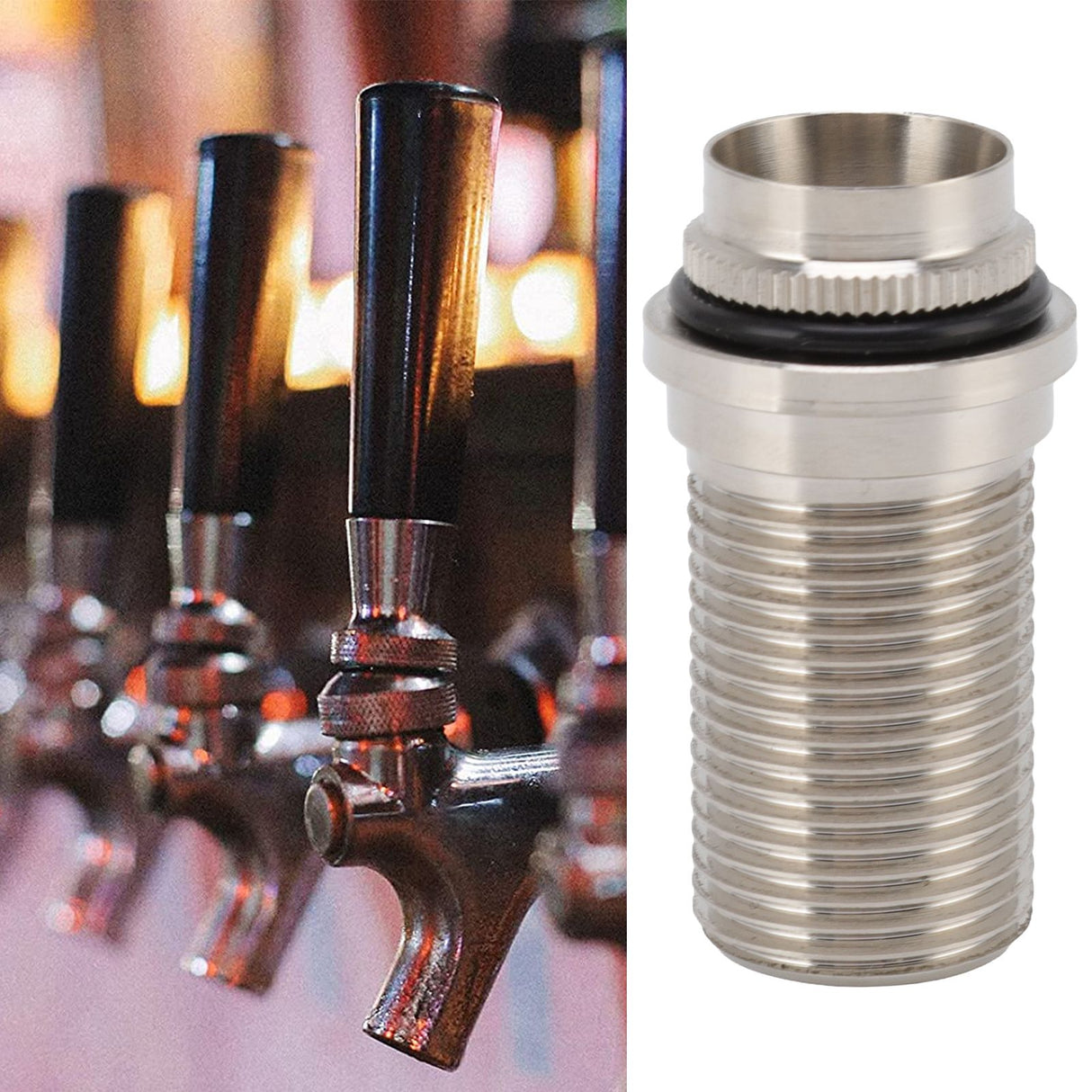 55mm Beer Tap Locking Flange G5/8 Draft Beer Flange Rod for Adjustable Keg Beer Dispenser Home Brewing
