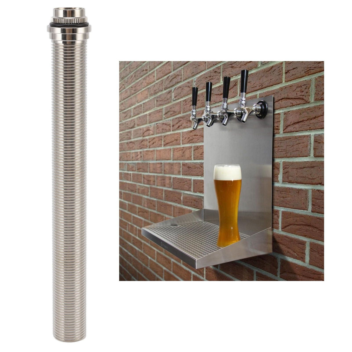 220mm G5/8 Beer Tap Locking Flange Draft Beer Dispenser Locking Flange for Adjustable Keg Beer Dispenser Home Brewing