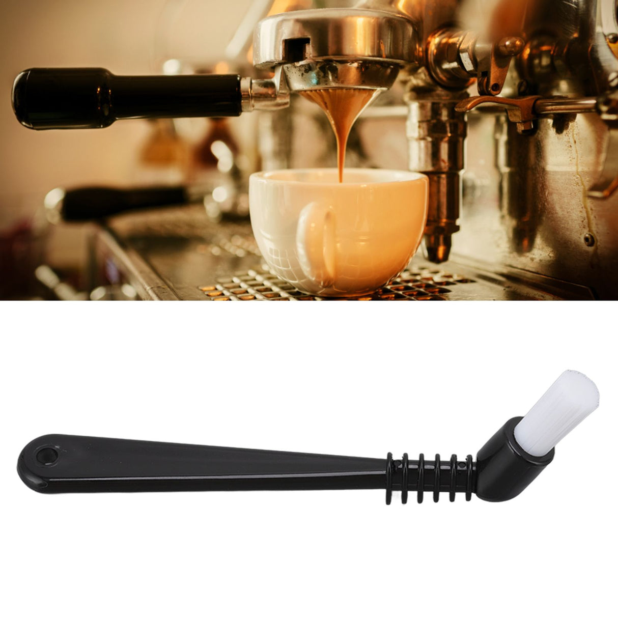 Coffee Machine Cleaning Brush Tool Coffee Machine Nylon Brush Cleaner for Home Kitchen Short Shank Elbow A0013 19.5cm