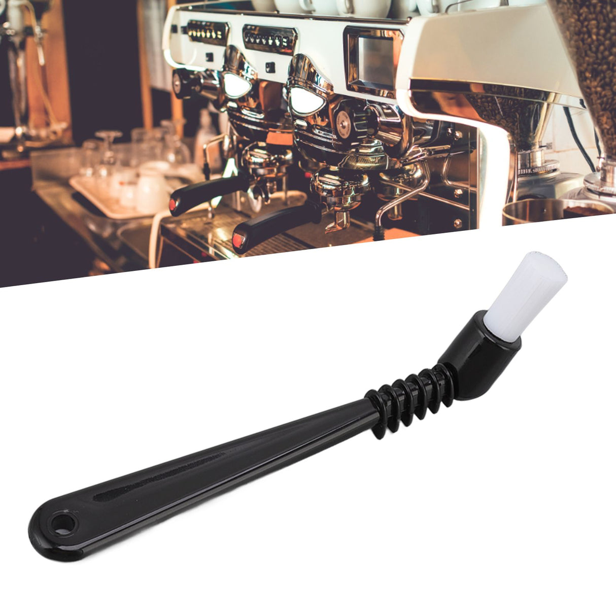 Coffee Machine Cleaning Brush Tool Coffee Machine Nylon Brush Cleaner for Home Kitchen Short Shank Elbow A0013 19.5cm