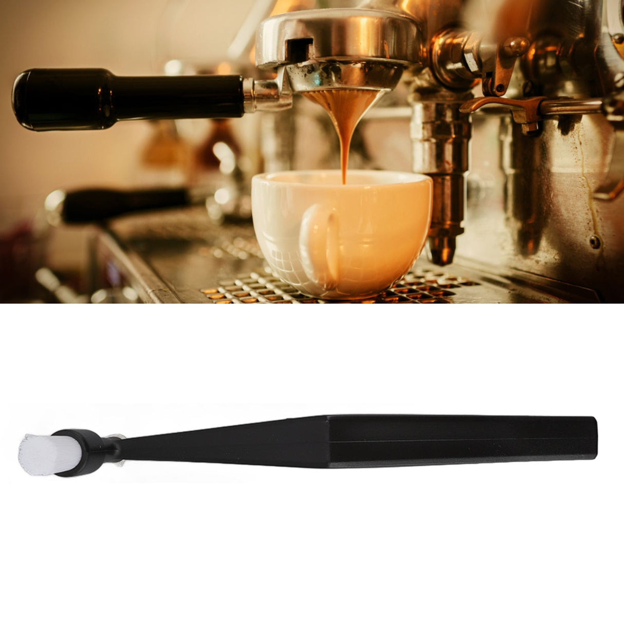 Coffee Machine Cleaning Brush Tool Coffee Machine Nylon Brush Cleaner for Home Kitchen Long Shank Elbow A0010 18.5cm