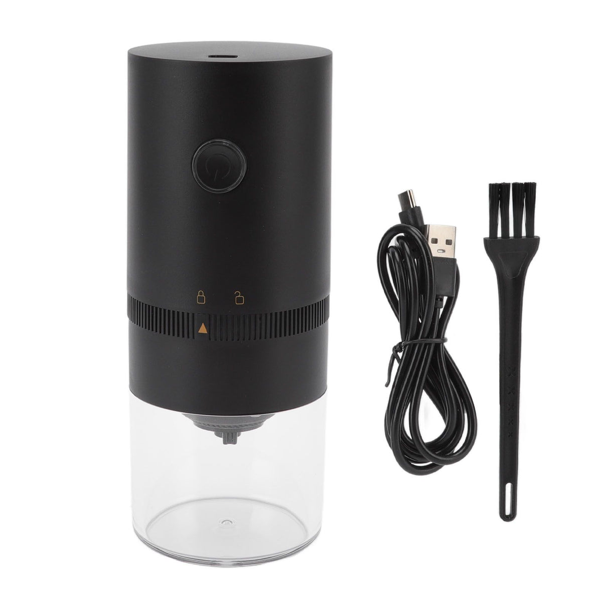 Electric Coffee Grinder USB Charging Black Simple Operation Coffee Bean Grinder for Home Camping Travel 3.7V 13W