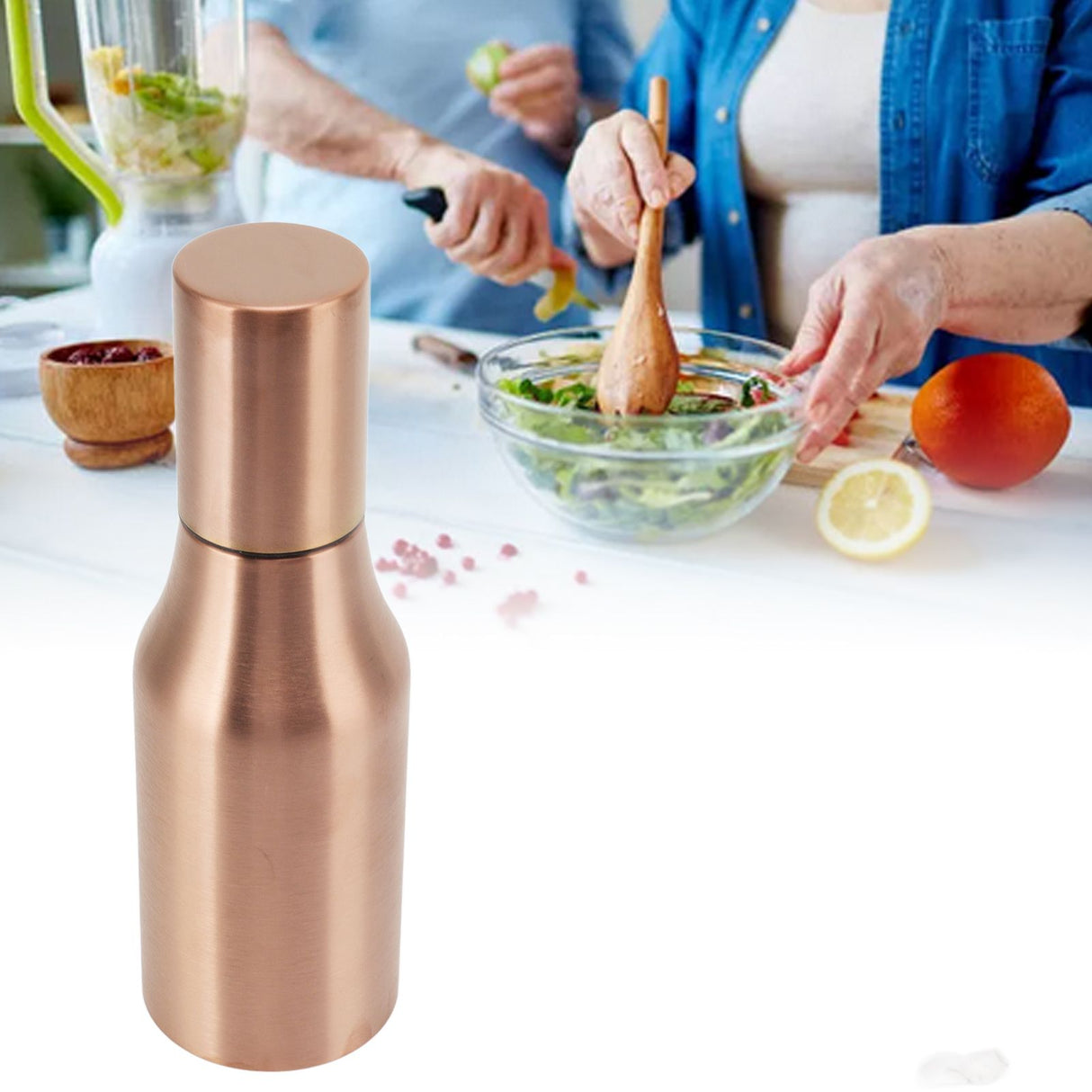 Oil Dispenser Bottle Stainless Steel Drip Proof Design Dustproof Cover Easy Cleaning PP Material Oil Pourer for Kitchen 500ML Rose Gold