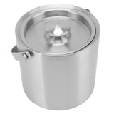 Stainless Steel Ice Bucket Double Layer Wine Champagne Beer Barrel with Handle for Bar Party 2L 15.5x15.7cm/6.1x6.2in - Side View