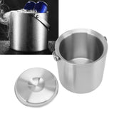 Stainless Steel Ice Bucket Double Layer Wine Champagne Beer Barrel with Handle for Bar Party 2L 15.5x15.7cm/6.1x6.2in