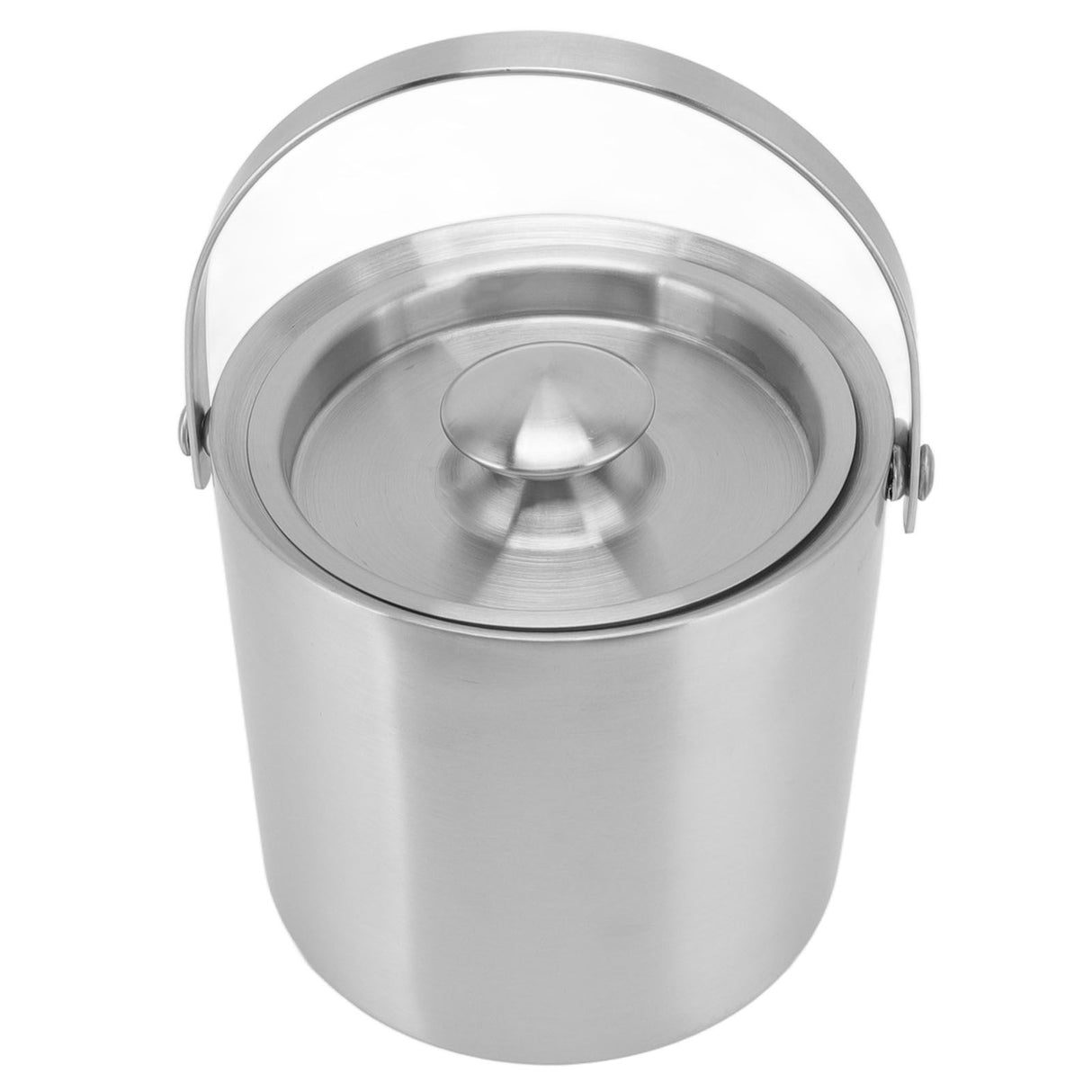 Stainless Steel Ice Bucket Double Layer Wine Champagne Beer Barrel with Handle for Bar Party 3L 19x17.2cm/7.5x6.8in