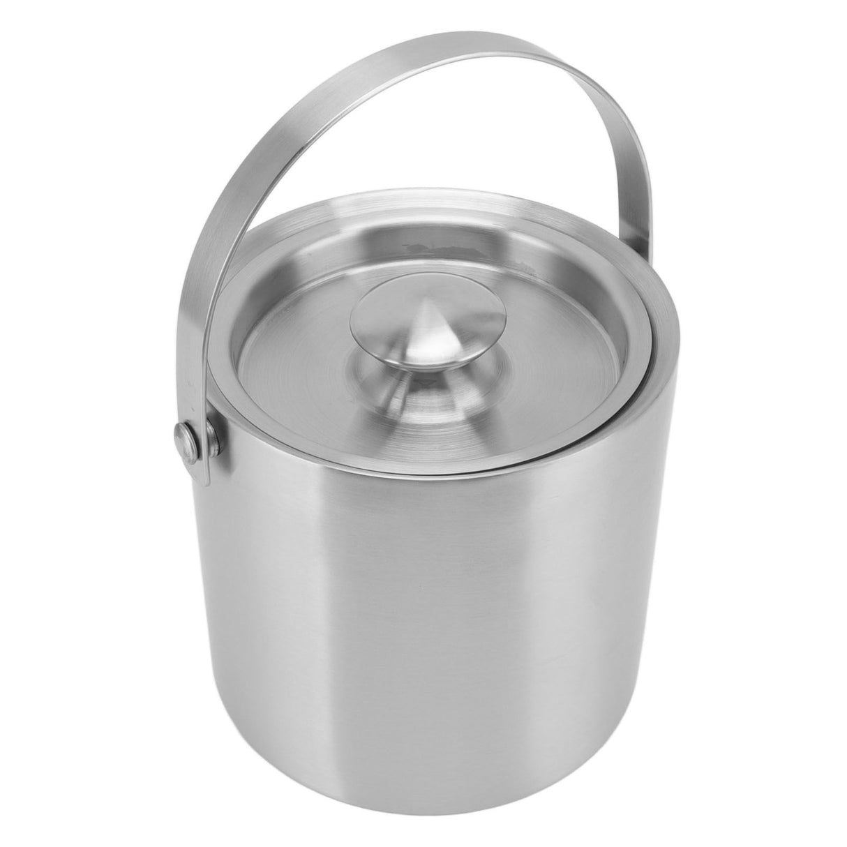 Stainless Steel Ice Bucket Double Layer Wine Champagne Beer Barrel with Handle for Bar Party 3L 19x17.2cm/7.5x6.8in