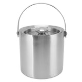 Stainless Steel Ice Bucket Double Layer Wine Champagne Beer Barrel with Handle for Bar Party 3L 19x17.2cm/7.5x6.8in - Rear View