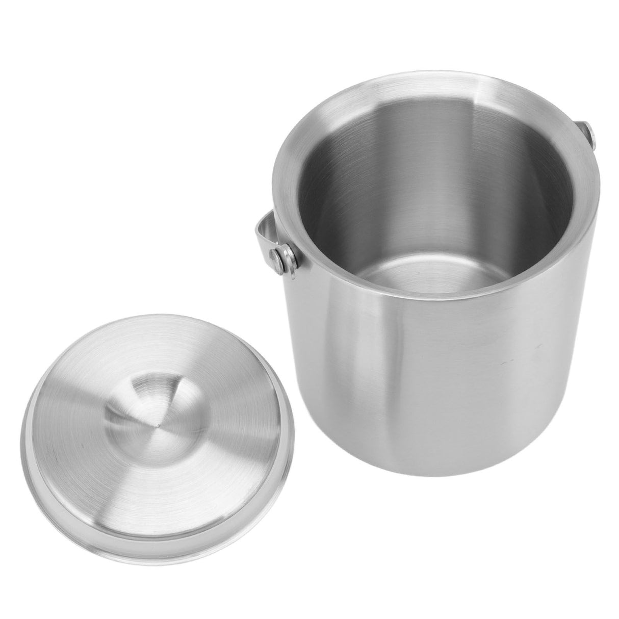 Stainless Steel Ice Bucket Double Layer Wine Champagne Beer Barrel with Handle for Bar Party 3L 19x17.2cm/7.5x6.8in