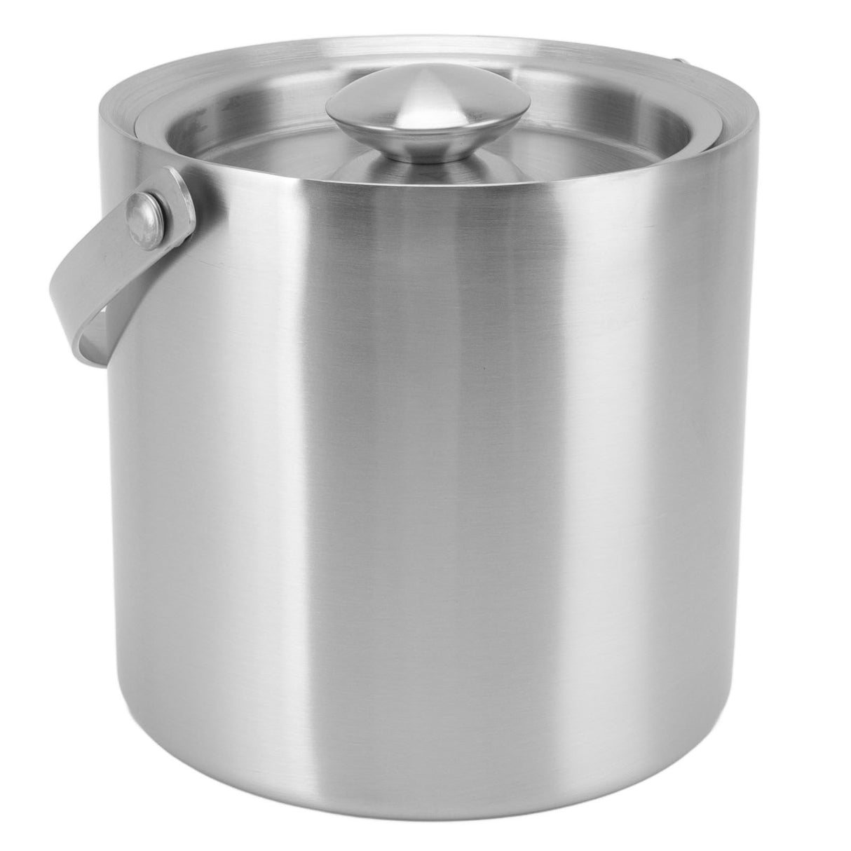 Stainless Steel Ice Bucket Double Layer Wine Champagne Beer Barrel with Handle for Bar Party 3L 19x17.2cm/7.5x6.8in