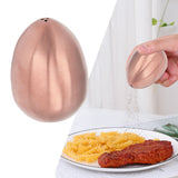 Egg Spice Shaker Stainless Steel Egg Shaped Pepper Shaker for Outdoor Barbecue Restaurant Banquet Party Rose Gold