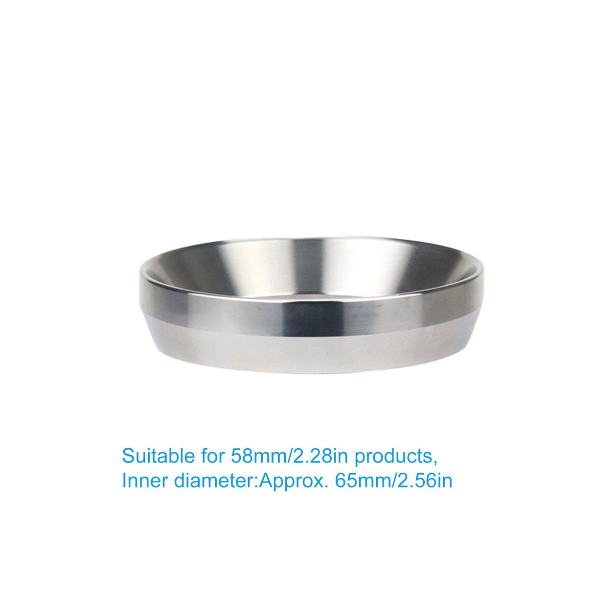Dosing Funnel Anti Flying Powder Aluminum Alloy Universal Dosing Rings for Household Coffee Shop 58mm/2.3in Stainless Steel Color