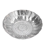 Steaming Plate Detachable Handle Design Retractable Stainless Steel Corrosion Resistant Food Steaming Tray - Low Angle