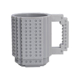 400ml Building Blocks Cups Build On Brick Coffee Mug DIY Novelty Building Blocks Cup for Kids Adults Birthday Gray