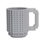 400ml Building Blocks Cups Build On Brick Coffee Mug DIY Novelty Building Blocks Cup for Kids Adults Birthday Gray