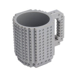 400ml Building Blocks Cups Build On Brick Coffee Mug DIY Novelty Building Blocks Cup for Kids Adults Birthday Gray