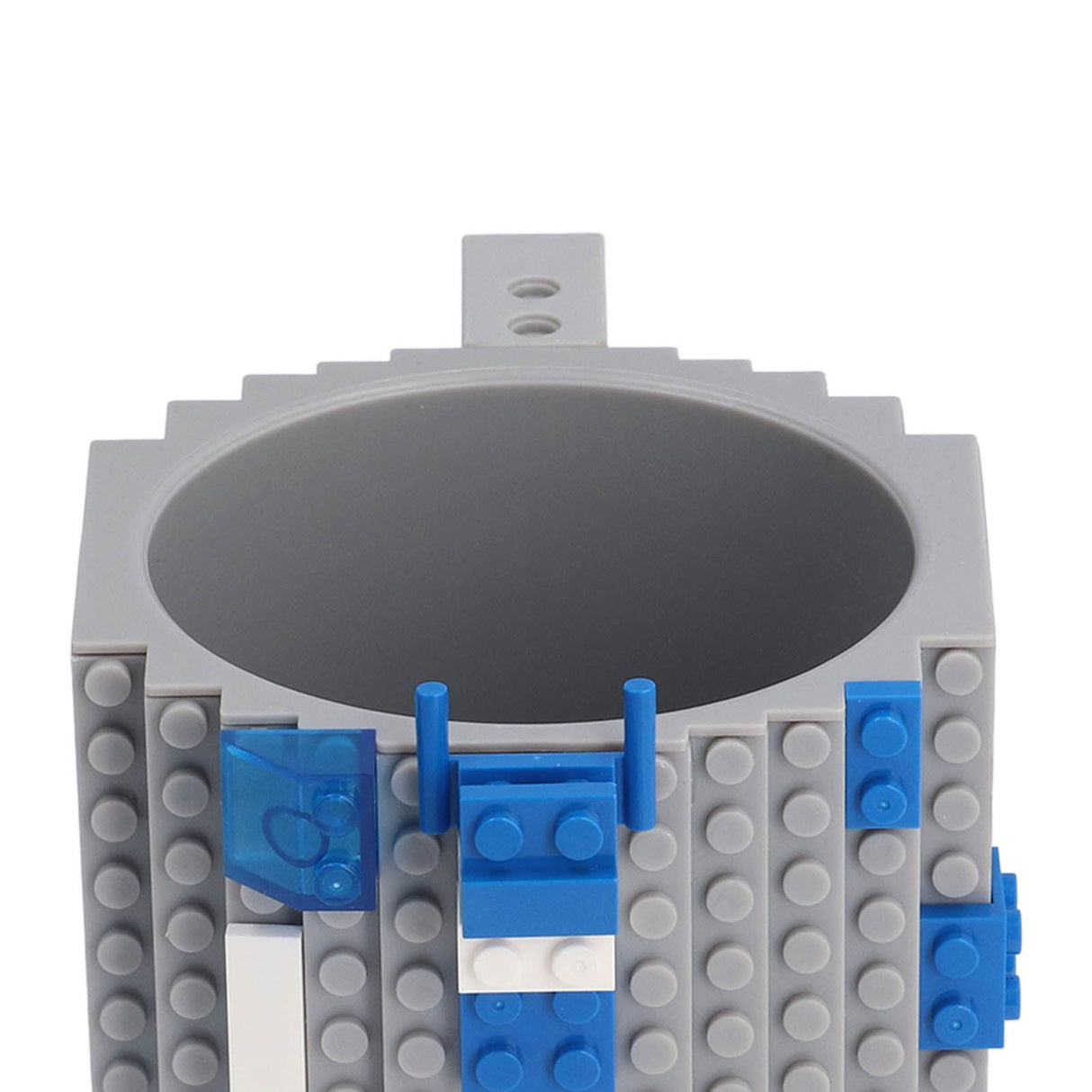 400ml Building Blocks Cups Build On Brick Coffee Mug DIY Novelty Building Blocks Cup for Kids Adults Birthday Gray