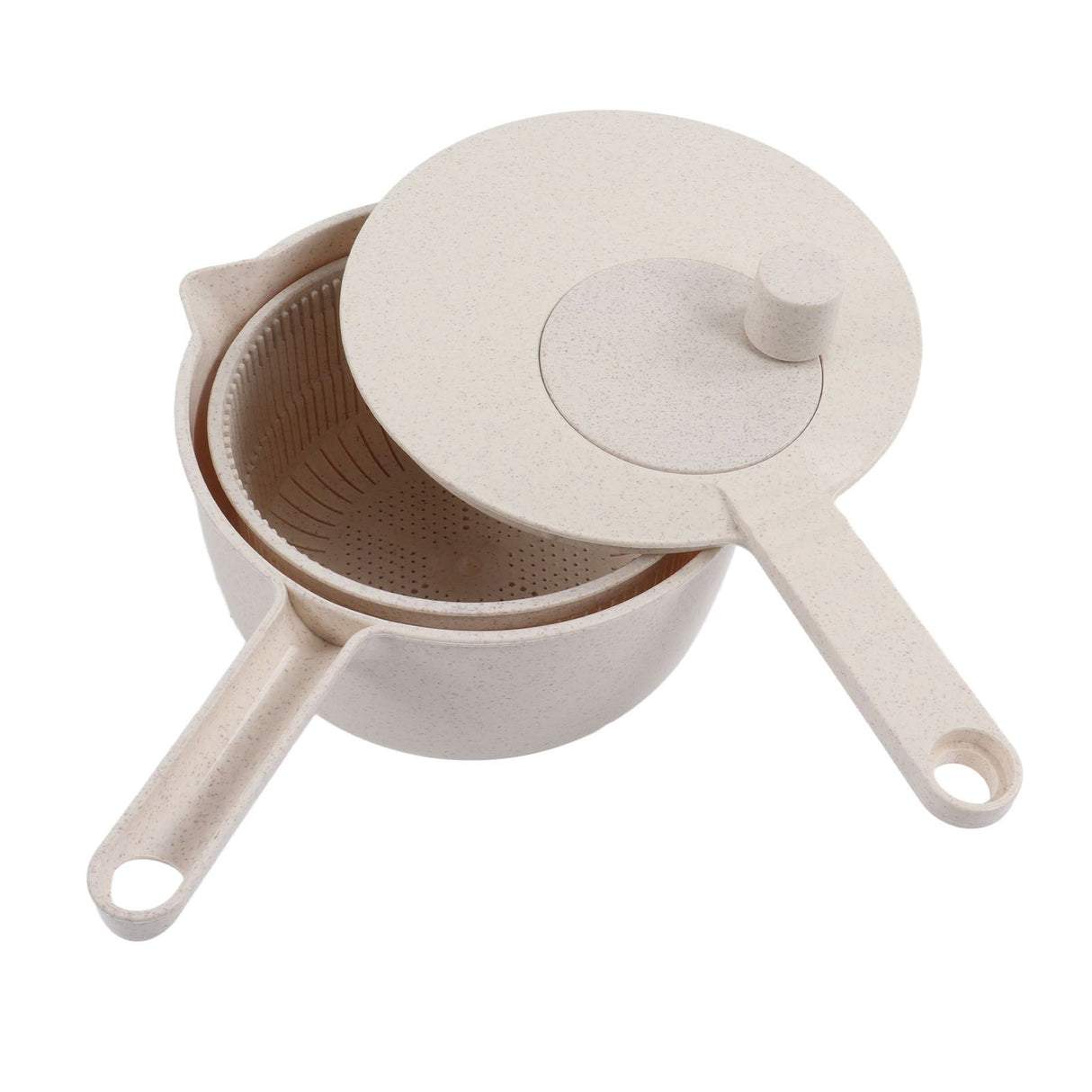 Small Salad Spinner BPA Free Multipurpose Vegetable Washer with Handle and Drain Basket for Home Kitchen