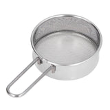 Mini Round Flour Sieve 304 Stainless Steel Fine 40 Mesh Small Professional Flour Strainer for Home Bakeries Cake Shops One Mini Flour Sieve - Front View